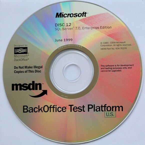 Vintage - Microsoft SQL Server 7.0 Enterprise Edition June 1999